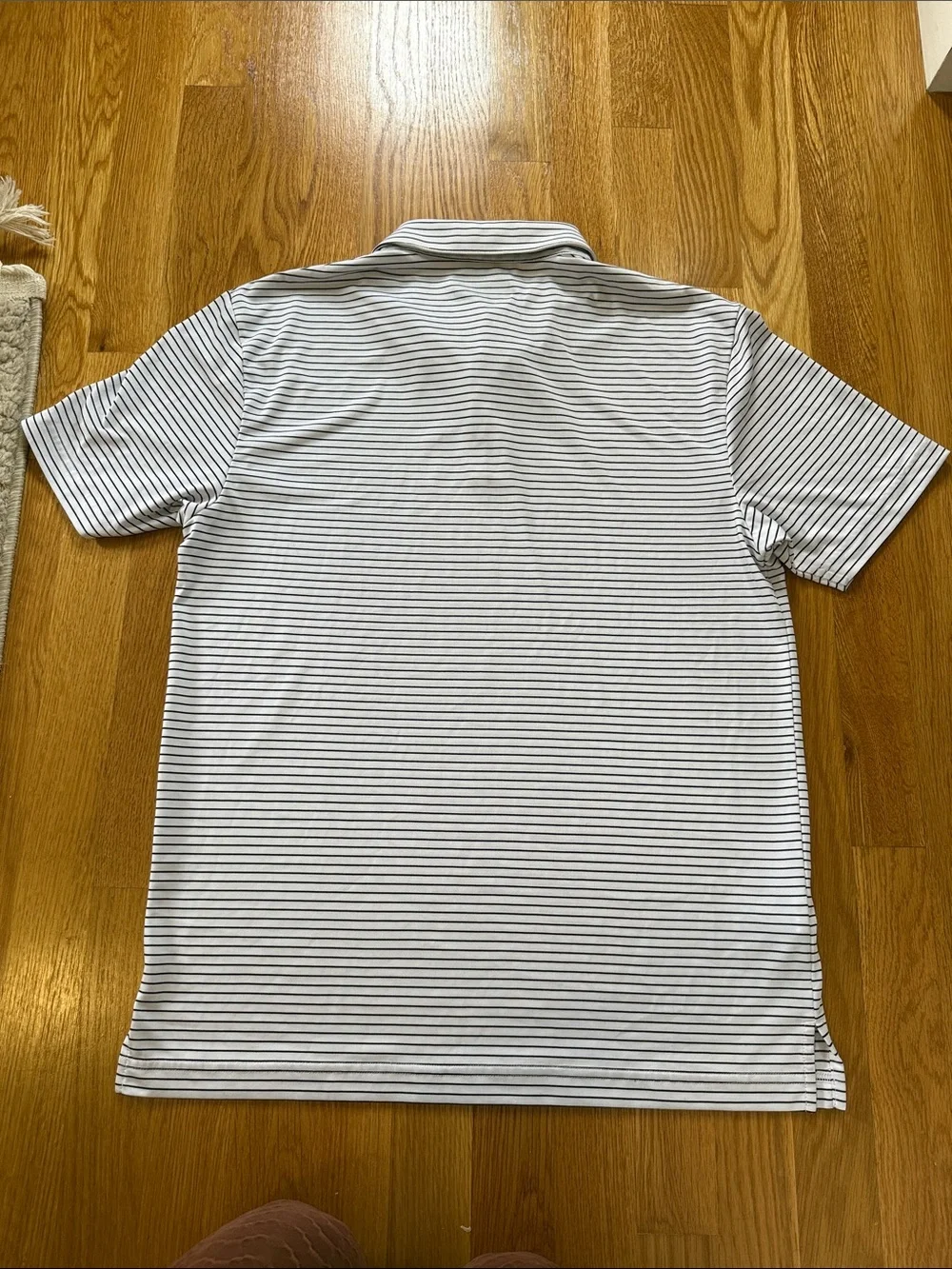 PGA Tour White Polo with Thin Black Stripes